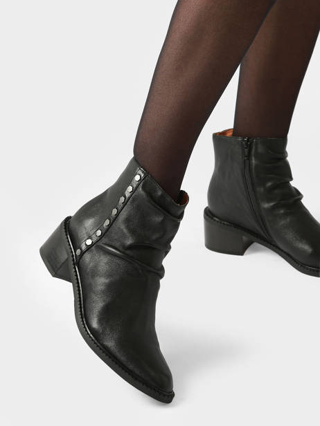 Bottines à Talon Edra En Cuir Mam'zelle Noir women CSIUX40 vue secondaire 2