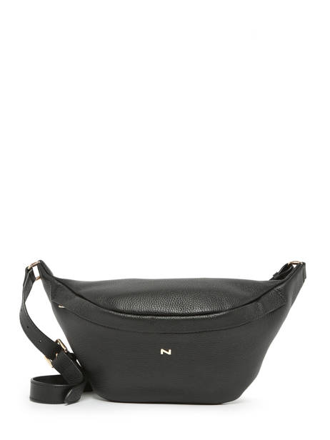 Sac Banane Large Derby Cuir Nathan baume Noir n city 24