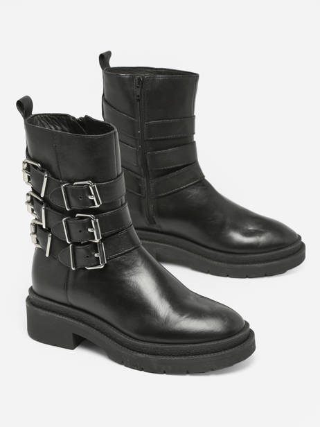 Boots Bennie En Cuir Ps poelman Noir women BENNIE09 vue secondaire 3