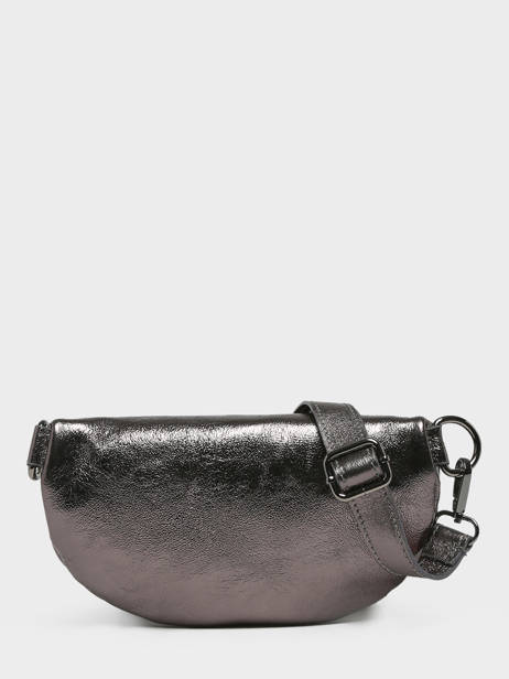 Sac Banane Nine Cuir Milano Gris nine NI19091N vue secondaire 4