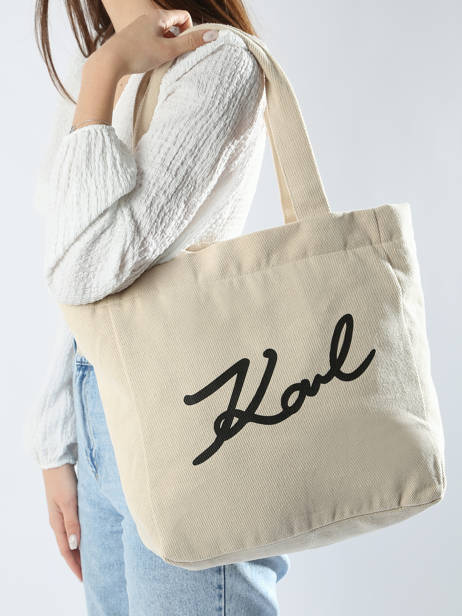 Sac Shopping K/signature Canvas Karl lagerfeld Blanc k signature 240W3884 vue secondaire 1