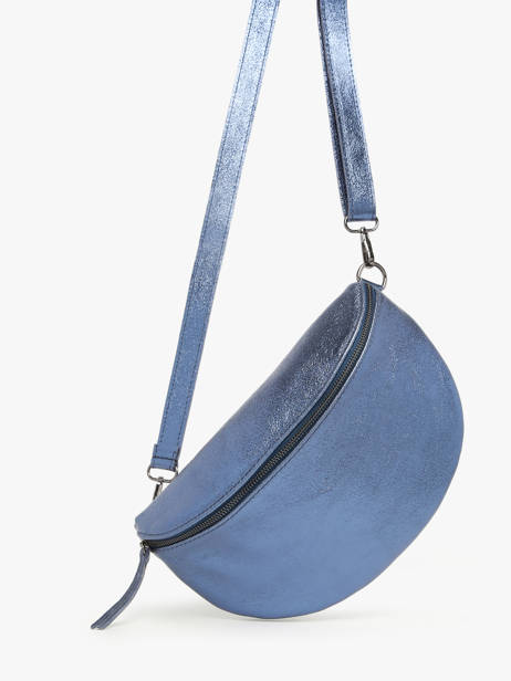 Sac Banane Nine Cuir Milano Bleu nine NI21123 vue secondaire 2