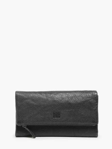 Portefeuille Cuir Biba Noir wallet TOT2L