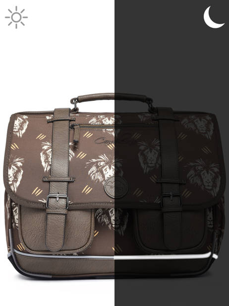 Cartable 3 Compartiments Cameleon Marron vintage urban PBVBCA41 vue secondaire 7