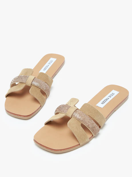 Slippers Edriah In Leather Steve madden Beige women 11002559 other view 2