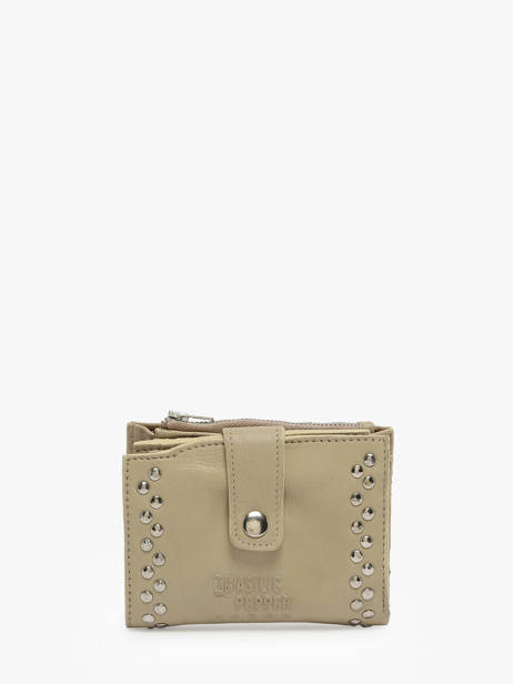 Porte-monnaie Porte-cartes Cuir Basilic pepper Beige glam BGLA94