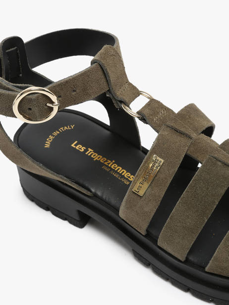 Sandals Tobosued In Leather Les tropeziennes Green women TOBOSUED other view 1