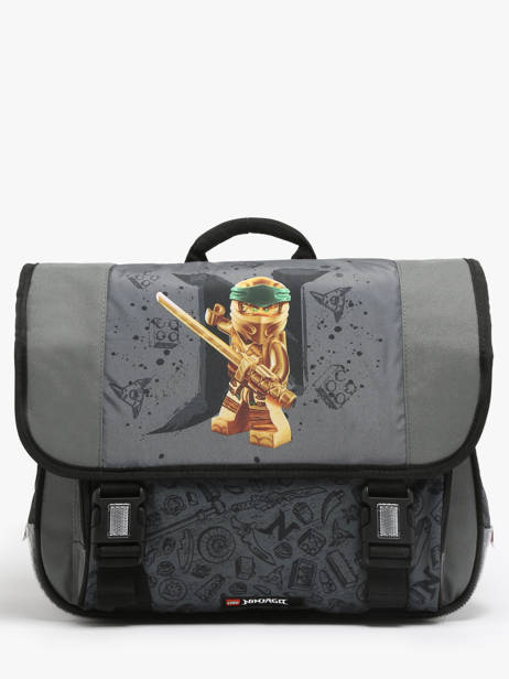 Cartable 2 Compartiments Lego Gris ninjago gold 21