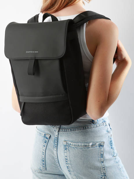 1 Compartment Backpack Kapten and son Black backpack S other view 1