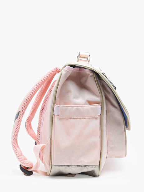 2-compartment Satchel Caramel et cie Pink boheme FI other view 2