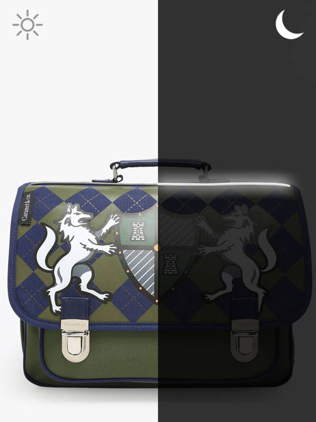 Cartable 2 Compartiments Caramel et cie Vert fier GA vue secondaire 5