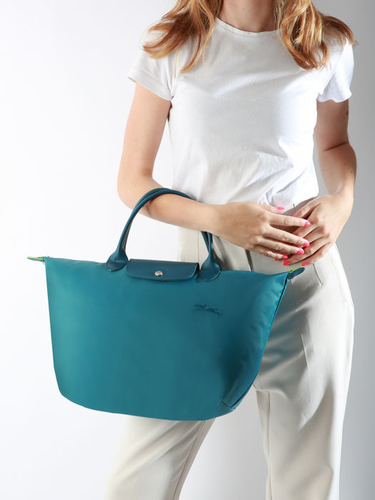 Longchamp Le pliage green Sacs porté main Bleu