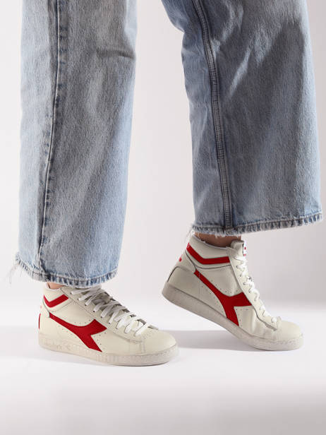 Sneakers Game L Hi Waxed In Leather Diadora Red unisex 178300 other view 1