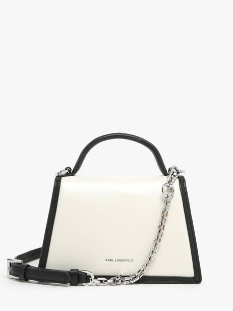 Sac Bandoulière K Signature Cuir Karl lagerfeld Blanc k signature 245W3072 vue secondaire 4