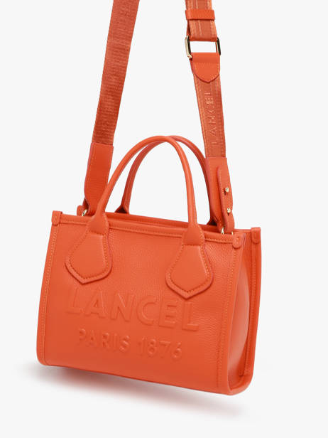 Cabas Zippé S Jour Cuir Lancel Orange jour A12995 vue secondaire 2