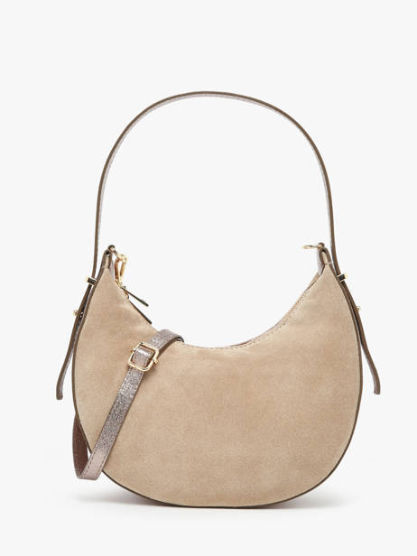 Sac Porté épaule Velvet Cuir Milano Beige velvet VE24063