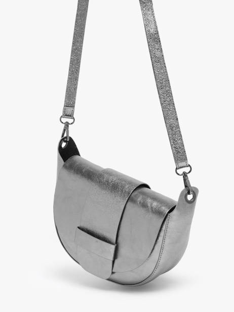 Sac Bandoulière Nine Cuir Milano Argent nine NI24065 vue secondaire 2