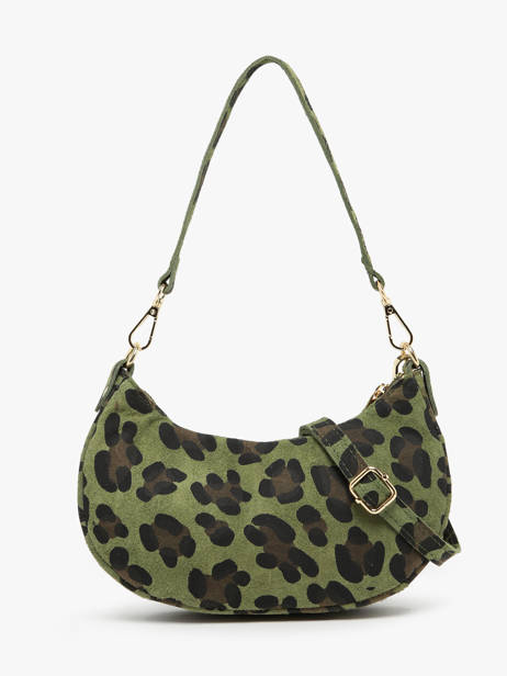 Sac Porté épaule Velvet Leopardo Cuir Milano Vert velvet leopardo VL24061 vue secondaire 4