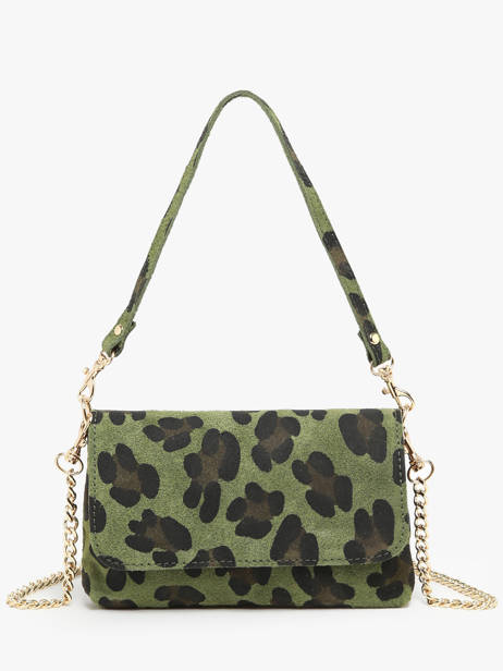 Sac Bandoulière Velvet Leopardo Cuir Milano Vert velvet leopardo VL24063