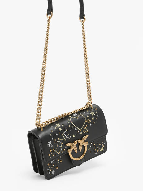 Sac Bandoulière Love Bag Icon Cuir Pinko Noir love bag icon A1YW vue secondaire 2