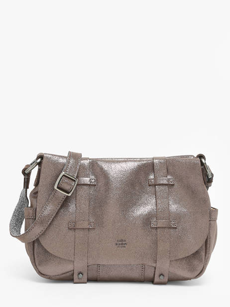 Sac Besace Bess X Cuir Mila louise Gris vintage 3017X