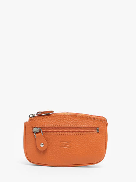 Porte-monnaie Caviar Cuir Crinkles Orange caviar 14036