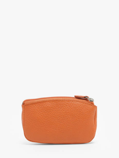 Porte-monnaie Caviar Cuir Crinkles Orange caviar 14036 vue secondaire 2