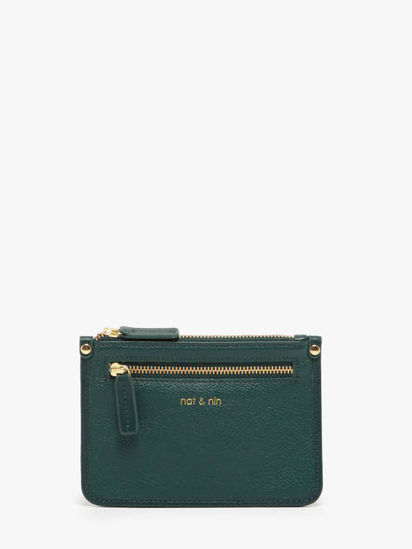 Porte-monnaie Cuir Nat et nin Vert vintage ELISE