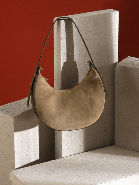 Sac Porté épaule Velvet Cuir Milano Beige velvet VE24063 vue secondaire 5