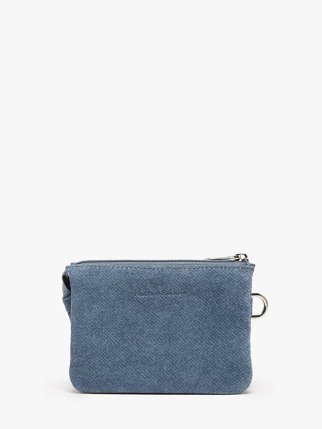 Porte-monnaie Denim Cuir Nathan baume Bleu denim D vue secondaire 2