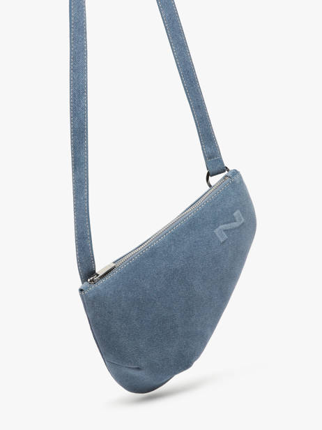 Sac Bandoulière City Perle Denim Cuir Nathan baume Bleu denim 1000D vue secondaire 2