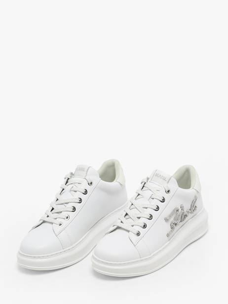 Sneakers Kapri Signiature En Cuir Karl lagerfeld Blanc women KL62510G vue secondaire 2