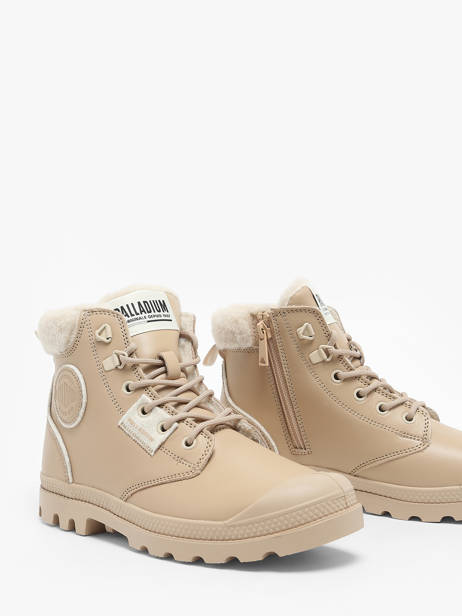 Bottines Pampa Hi Snow Warm En Cuir Palladium Beige women 94380235 vue secondaire 2