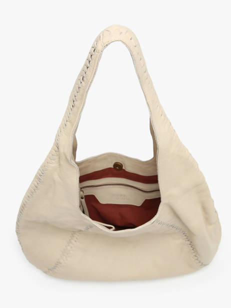 Sac Porté épaule Milan Cuir Basilic pepper Beige milan BMIL01 vue secondaire 3