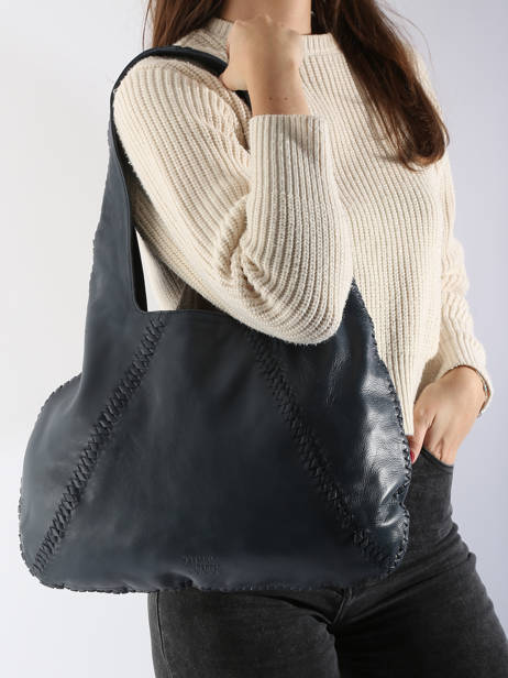 Sac Porté épaule Milan Cuir Basilic pepper Bleu milan BMIL01 vue secondaire 1