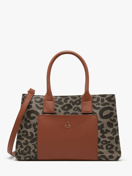 Sac Porté épaule Leopard Lulu castagnette Marron leopard TOURRIER