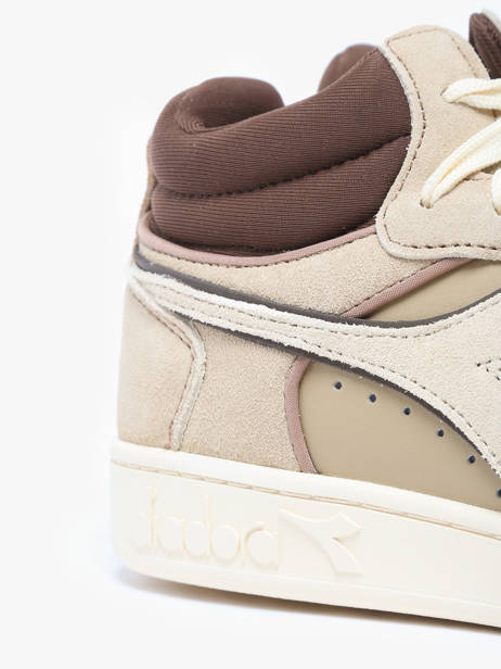 Sneakers Magic Mid En Cuir Diadora Beige unisex MAGIC BASKET DEMI CUT SUEDE LEATHER vue secondaire 2