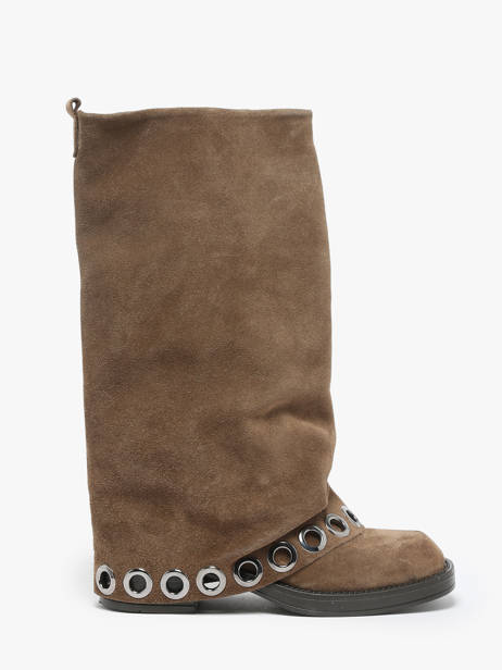 Bottes En Cuir N°6 Beige women GE5