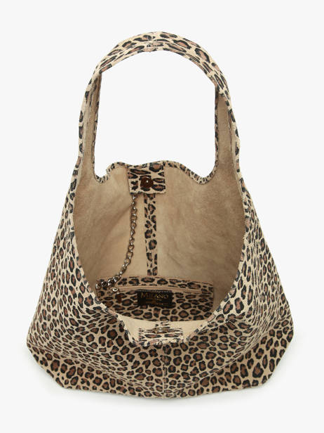 Sac Porté épaule Velvet Leopardo Cuir Milano Marron velvet leopardo VL24062 vue secondaire 3