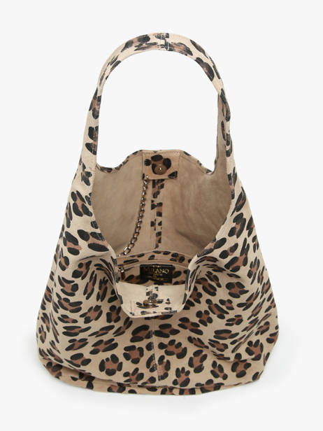 Sac Porté épaule Velvet Leopardo Cuir Milano Beige velvet leopardo VL24062 vue secondaire 3