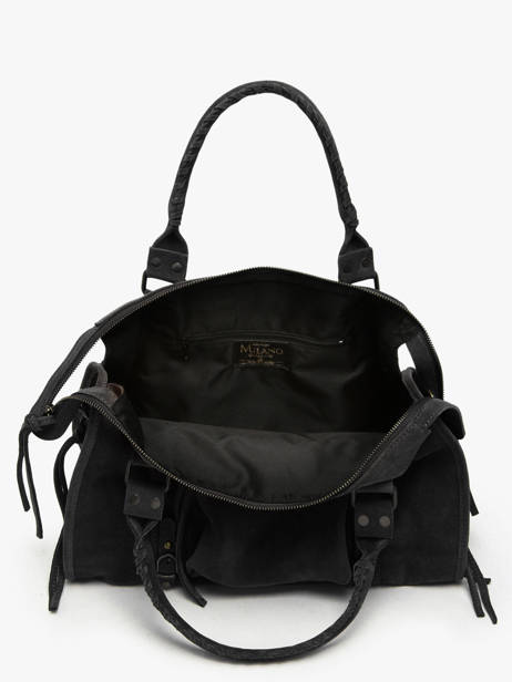 Sac Porté épaule A4 Velvet Cuir Milano Noir velvet VE24095 vue secondaire 3