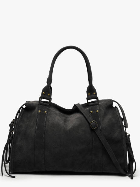 Sac Porté épaule A4 Velvet Cuir Milano Noir velvet VE24095 vue secondaire 4