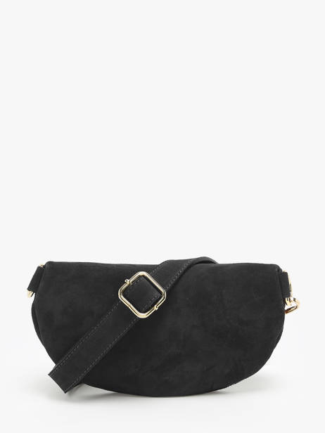 Sac Banane Milano Noir velvet VE19091B vue secondaire 4