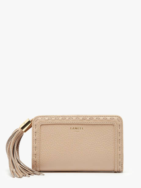 Portefeuille Compact Premier Flirt Cuir Lancel Beige premier flirt A11136