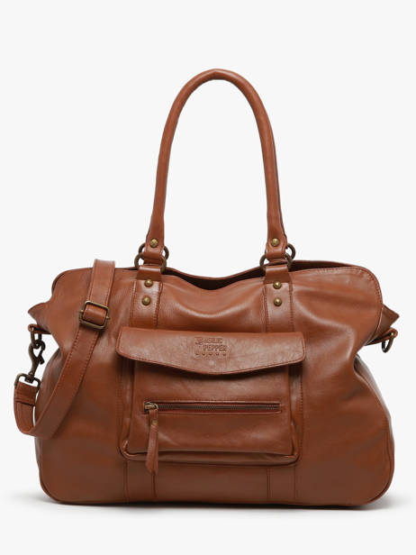 A4 Size Shoulder Bag Cow Leather Basilic pepper Brown cow BCOW78