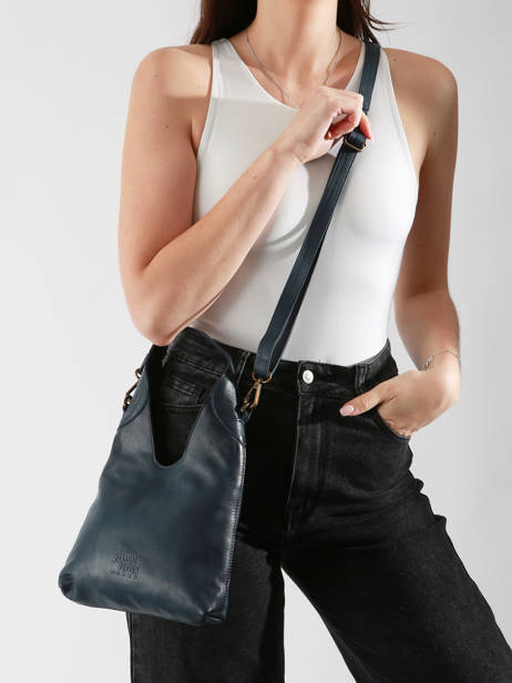 Sac Bandoulière Cow Cuir Basilic pepper Bleu cow BCOW2S vue secondaire 1