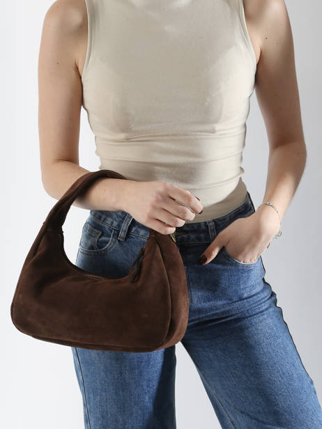 Sac à Main Velvet Cuir Milano Marron velvet VE24114 vue secondaire 1