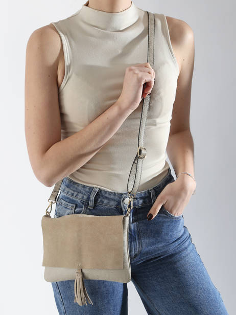 Sac Bandoulière Velvet Caviar Cuir Milano Beige velvet caviar VC24114 vue secondaire 1