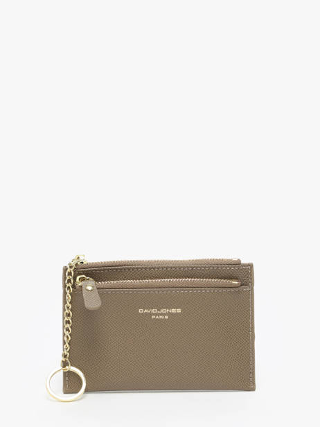 Porte-monnaie Porte-cartes David jones Marron saffiano DJ0089