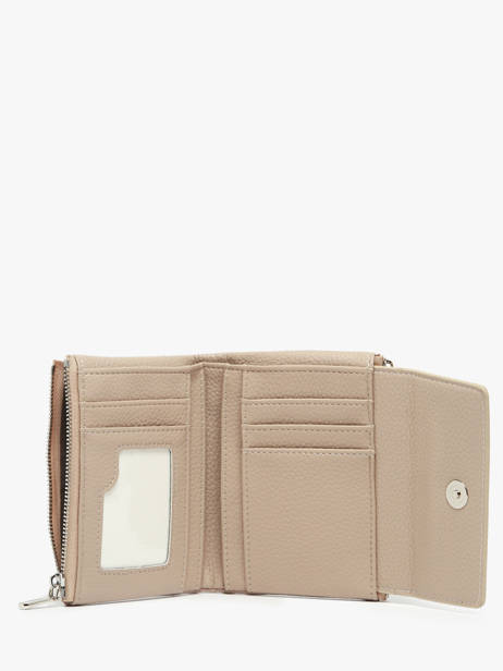 Coin Purse With Card Holder Miniprix Beige grained F5019 other view 1